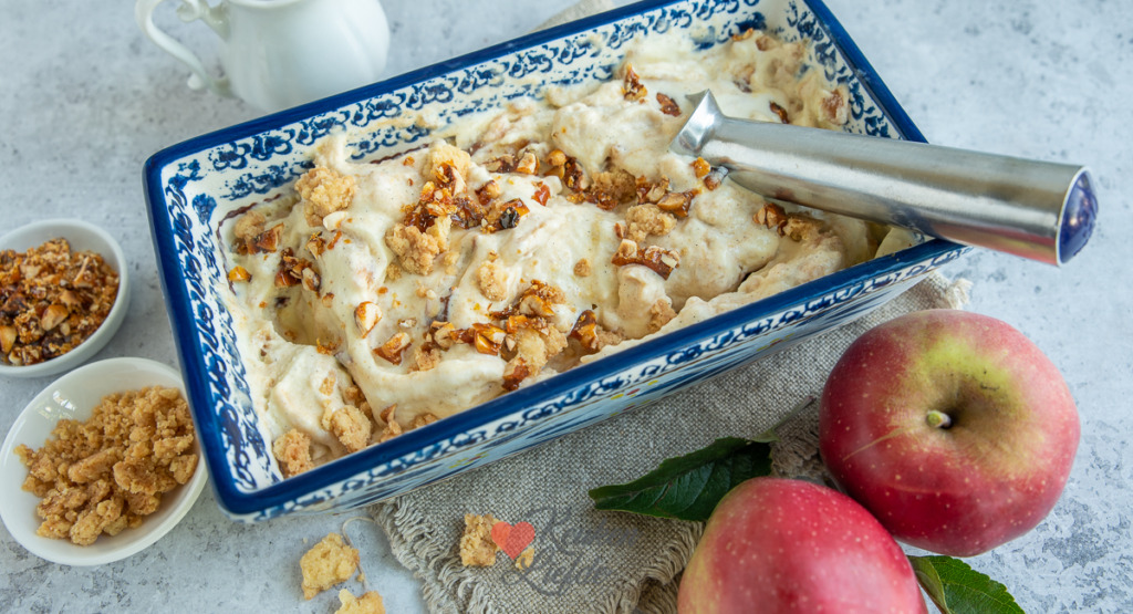 Appel crumble vanilleroomijs