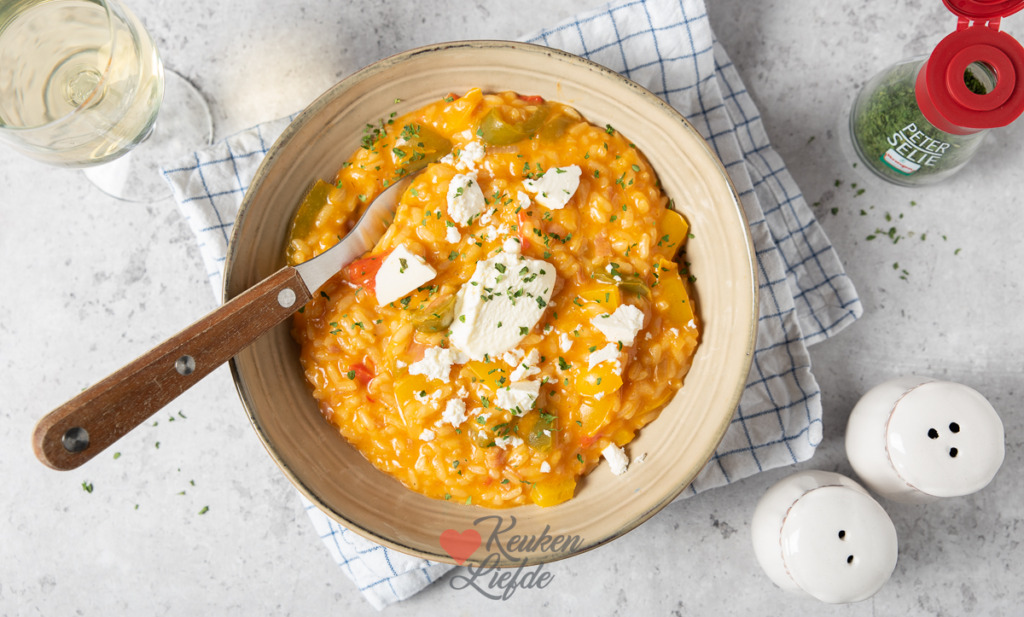 Tomatenrisotto met paprika en feta