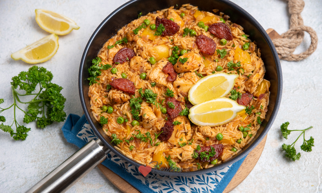 Jambalaya met kip en chorizo