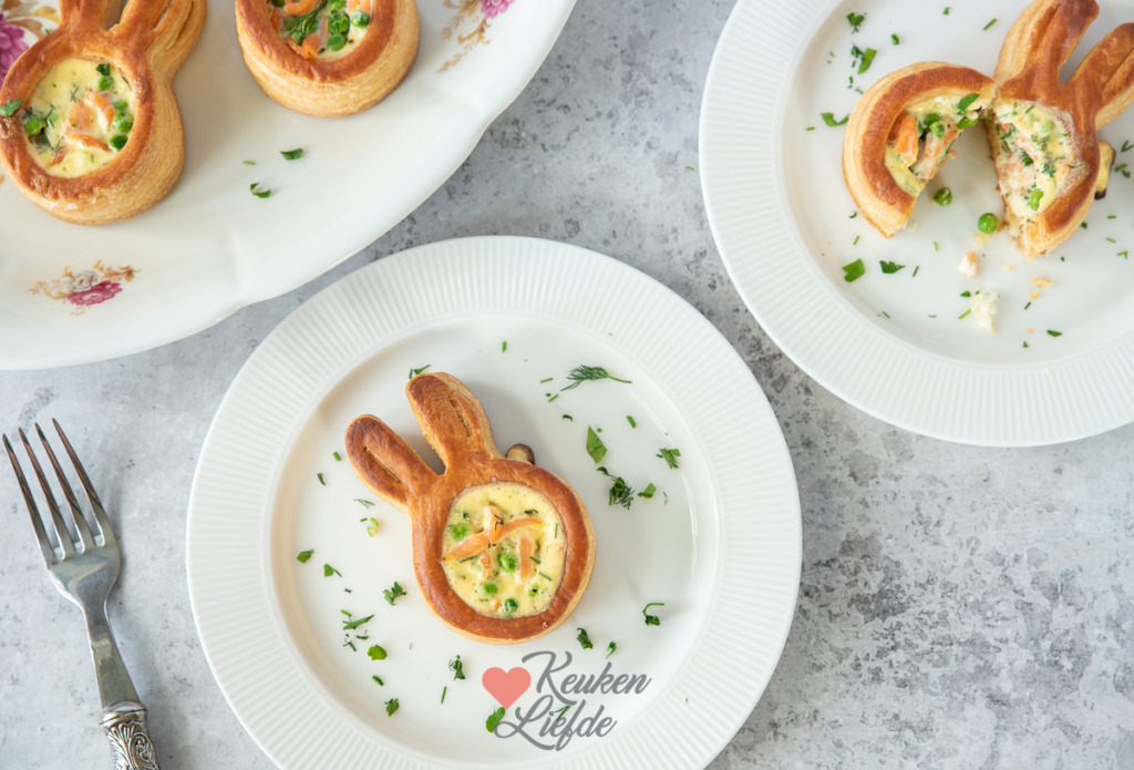 Pasteitje met zalm en doperwten