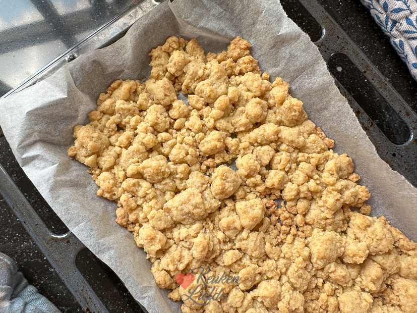 Perzik cheesecake met cookie dough kruimels Perzik cheesecake met cookie dough kruimels