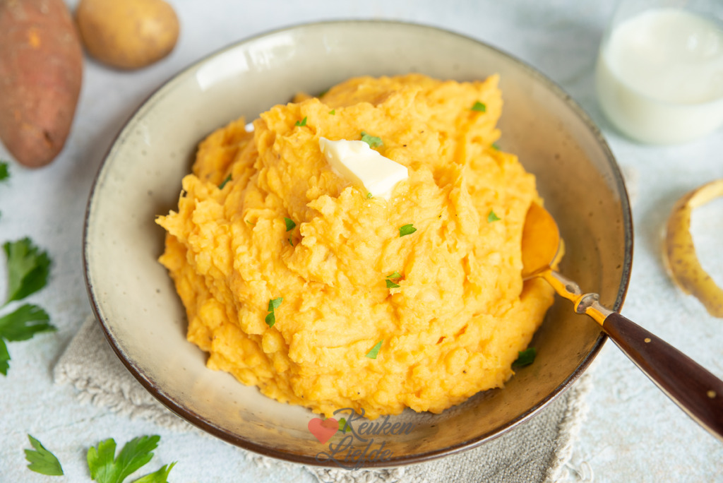 Zoete aardappelpuree