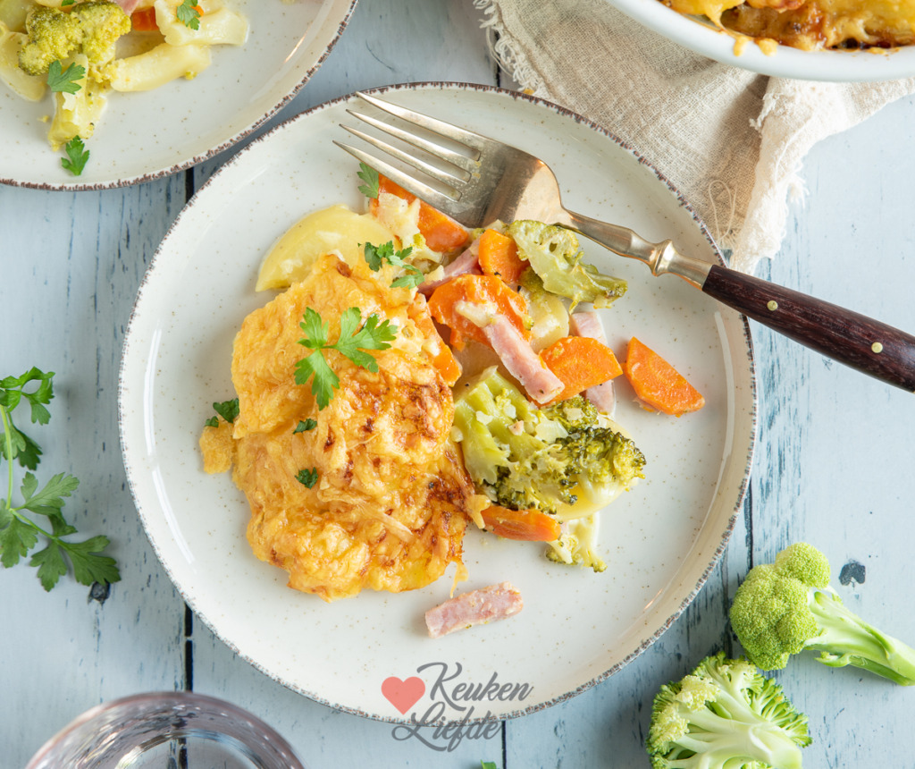 Broccoli ovenschotel met beenham