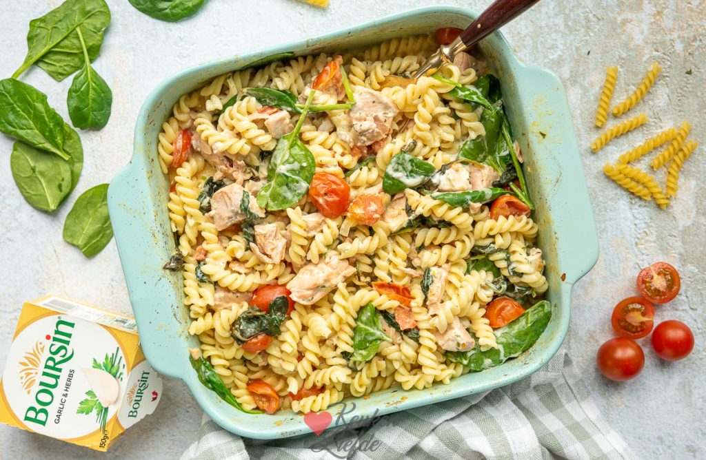 Pasta met Boursin en zalm - makkelijk uit de oven