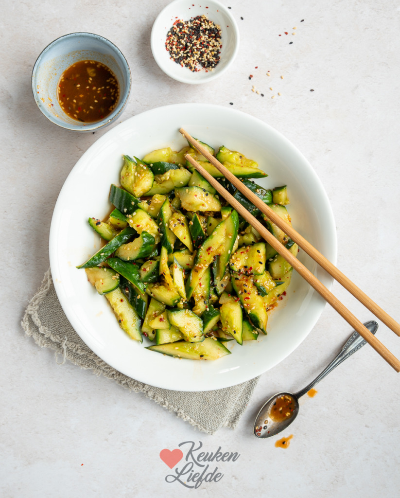 Aziatische komkommersalade Aziatische komkommersalade