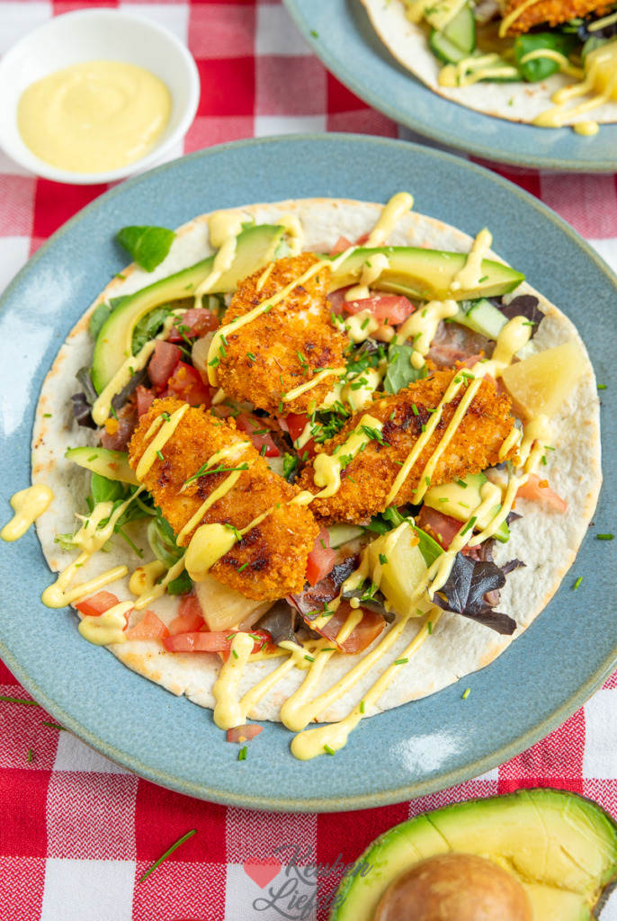 Wraps met krokante kip en kerriemayonaise Wraps met krokante kip en kerriemayonaise