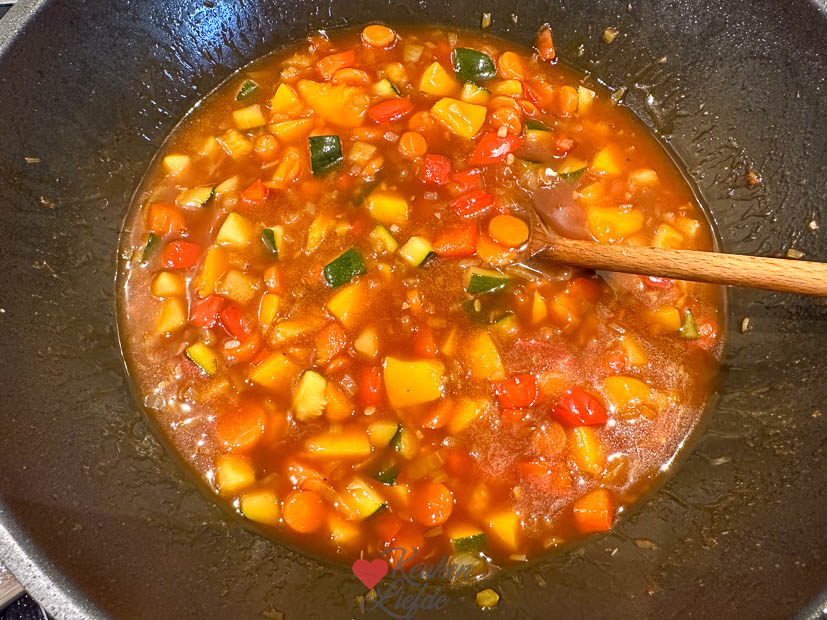 Chicken tonight met perzik