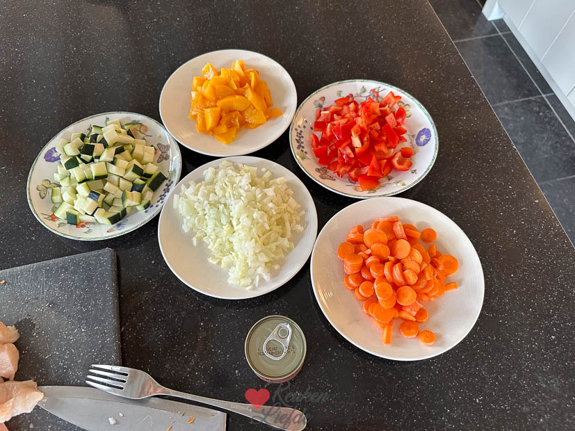 Chicken tonight met perzik