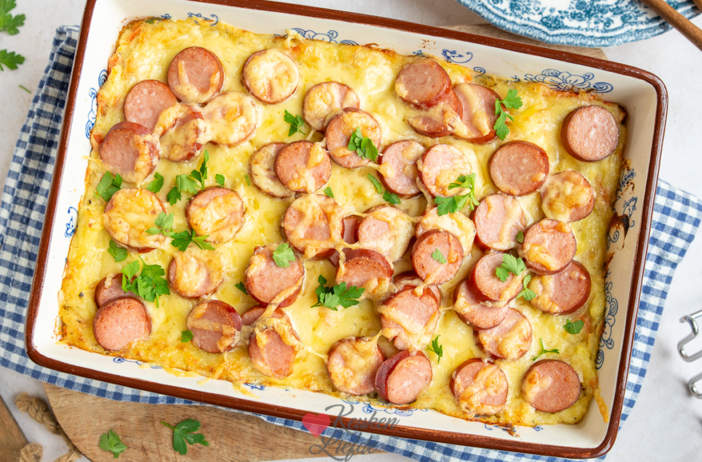 Hutspot ovenschotel met rookworst