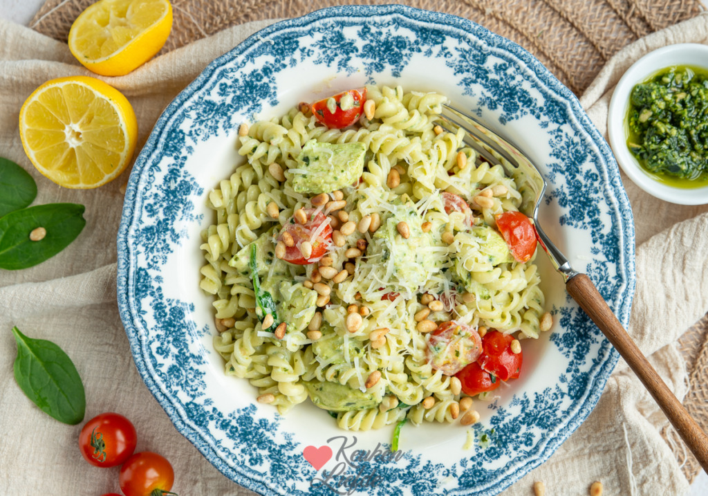 Pasta pesto met kip