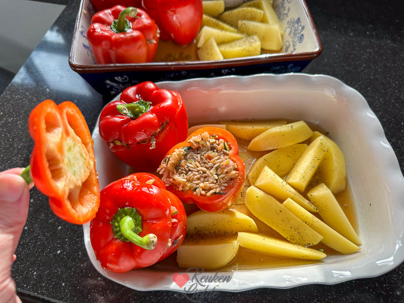 Gevulde paprika uit de oven