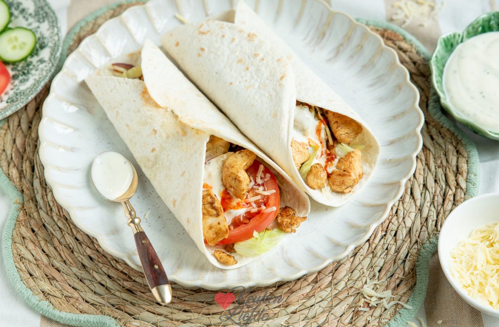 Kipshoarma wraps (met zelfgemaakte knoflooksaus)