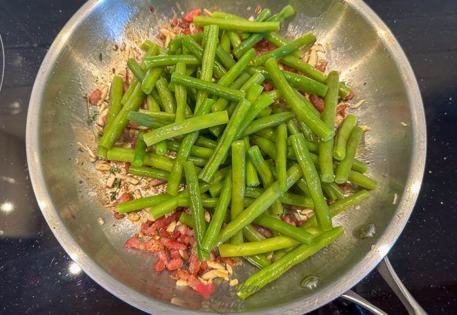 Sperziebonen meewarmen