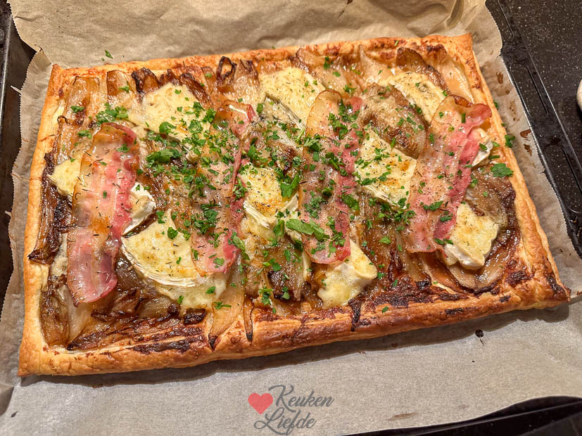 Witlof plaattaart met brie en spek