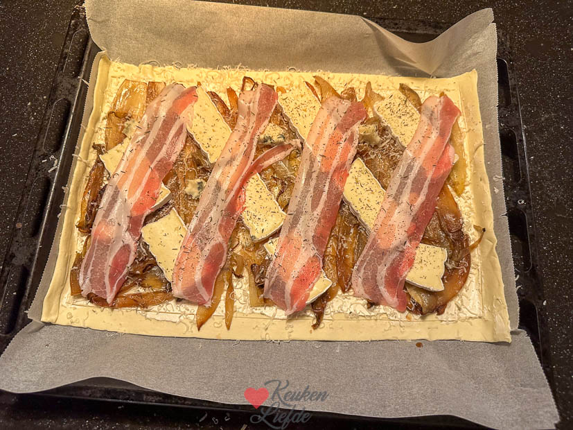 Witlof plaattaart met brie en spek